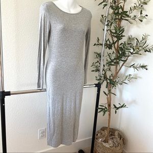 Topshop Long Sleeve Maxi Dress Gray Size 6